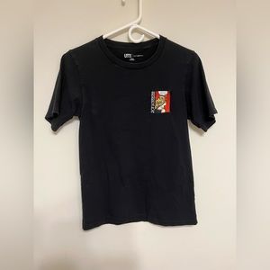 Uniqlo - XS Embroidered Black T-Shirt